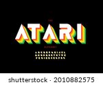 Vector of stylized atari alphabet and font