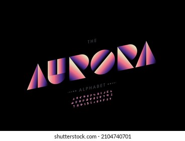 Vector of stylized aurora alphabet and font