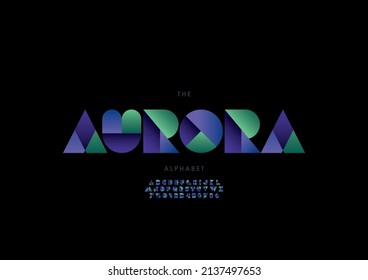 Vector of stylized aurora alphabet and font