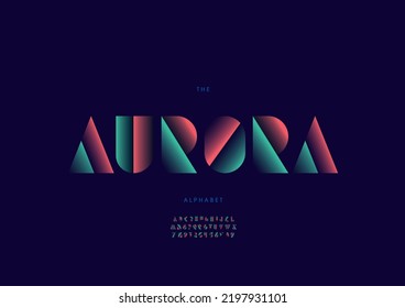 Vector of stylized aurora alphabet and font