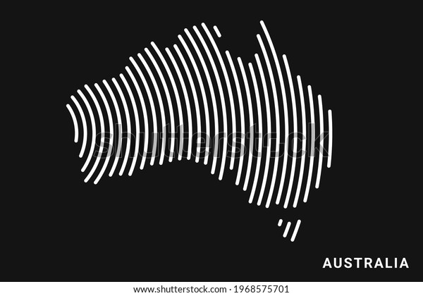 Vector Stylized Australia Map Simple Striped Stock Vector (royalty Free 