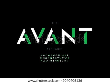 Vector of stylized avant alphabet and font