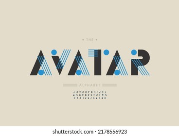 Vector of stylized avatar alphabet and font