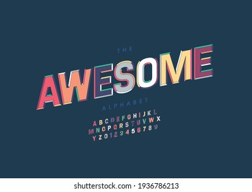 Vector of stylized awesome alphabet and font