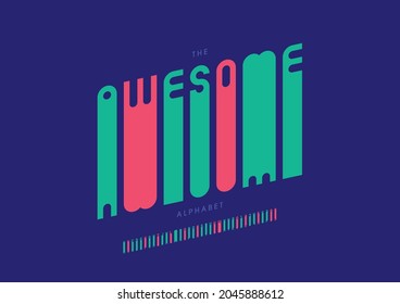 Vector of stylized awesome alphabet and font