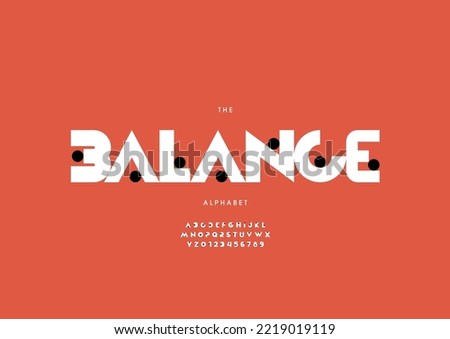 Vector of stylized balance alphabet and font