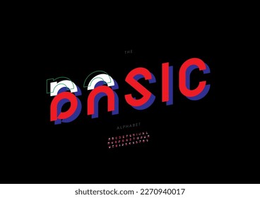 Vector of stylized basic alphabet and font
