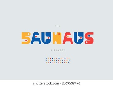 Vector Of Stylized Bauhaus Alphabet And Font