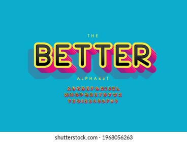 Vector of stylized better alphabet and font
