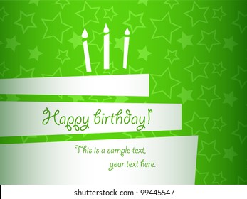 vector stylized birthday cake card, EPS10