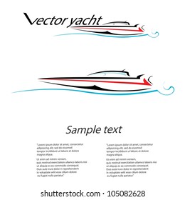 vector stylized black yacht icon. fast fishing boat.