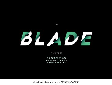 Vektorgrafik von stylisiertem Blade-Alphabet und Schrift