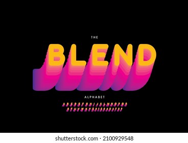 Vector of stylized blend alphabet and font