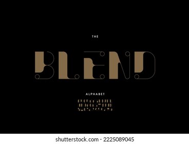 Vektorgrafik von stylisiertem Mischalphabet und Schriftart