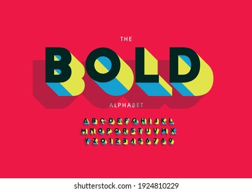 Vector of stylized bold alphabet and font