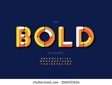Vector of stylized bold alphabet and font