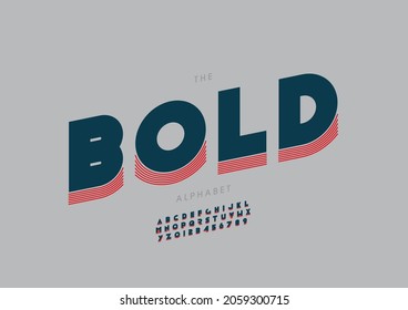 Vector of stylized bold alphabet and font