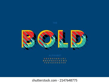 Vector of stylized bold alphabet and font