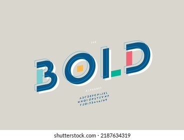 Vector of stylized bold alphabet and font