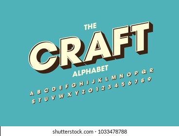 Vector of stylized bold font and alphabet