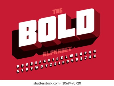 Vector of stylized bold font and alphabet