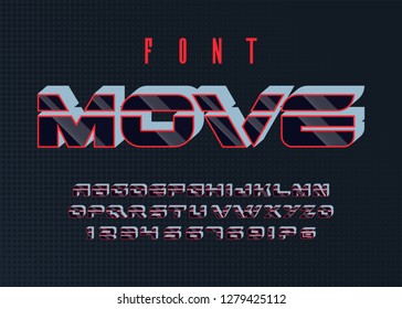 Vector of stylized bold font and alphabet.