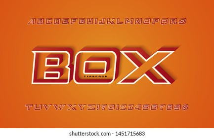 Vector of stylized bold font and alphabet