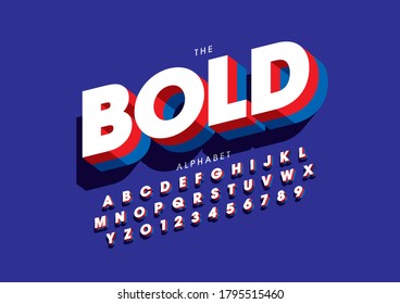Vector of stylized bold font and alphabet