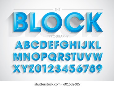 Vector of stylized bold font and alphabet