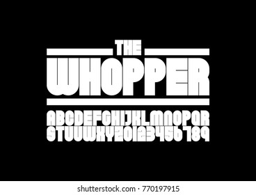 Vector of stylized bold font and alphabet