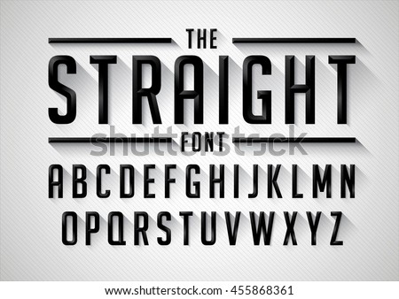 Vector of stylized bold font and alphabet