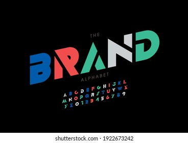 Vector of stylized brand alphabet and font