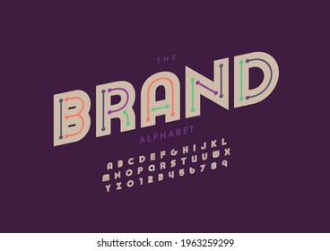 Vector of stylized brand alphabet and font