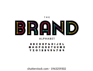 Vector of stylized brand alphabet and font