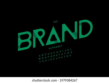 Vector del alfabeto y fuente de marca estilizada