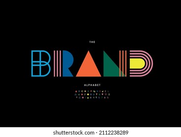 Vector of stylized brand alphabet and font