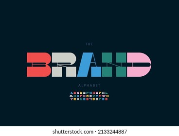 Vector of stylized brand alphabet and font