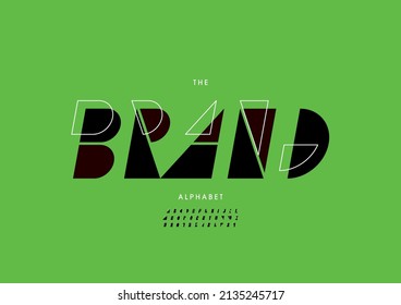 Vector of stylized brand alphabet and font