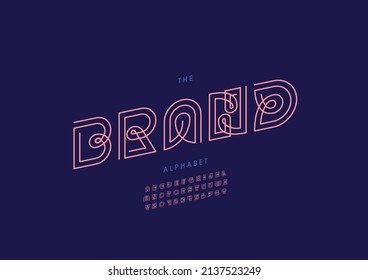 Vector of stylized brand alphabet and font