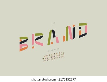Vector of stylized brand alphabet and font