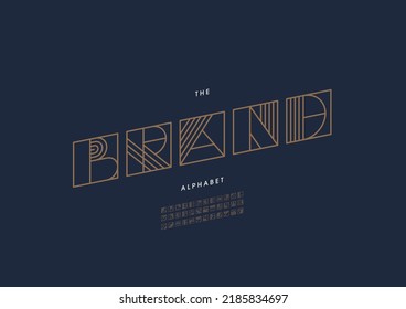 Vector del alfabeto y fuente de marca estilizada