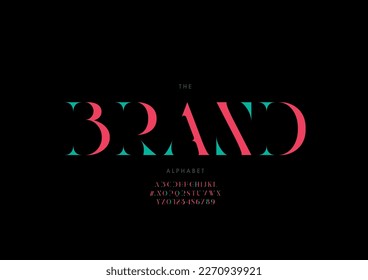 Vector of stylized brand alphabet and font