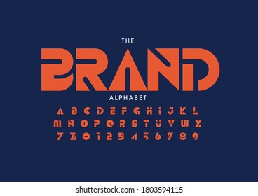 Vector of stylized brand font and alphabet