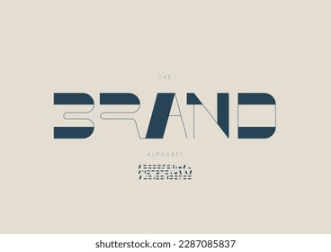 Vector of stylized brand font and alphabet