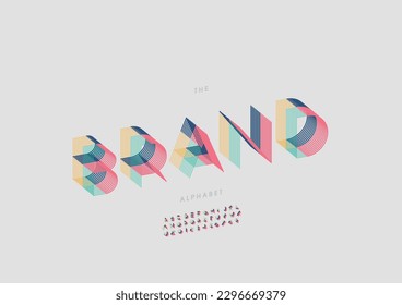 Vector of stylized brand font and alphabet