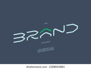 Vector of stylized brand font and alphabet