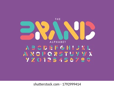 Vector of stylized branding font and alphabet