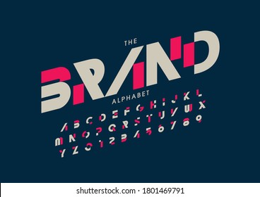 Vector of stylized branding font and alphabet