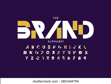 Vector of stylized branding font and alphabet