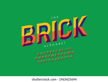 Vector of stylized brick alphabet and font
